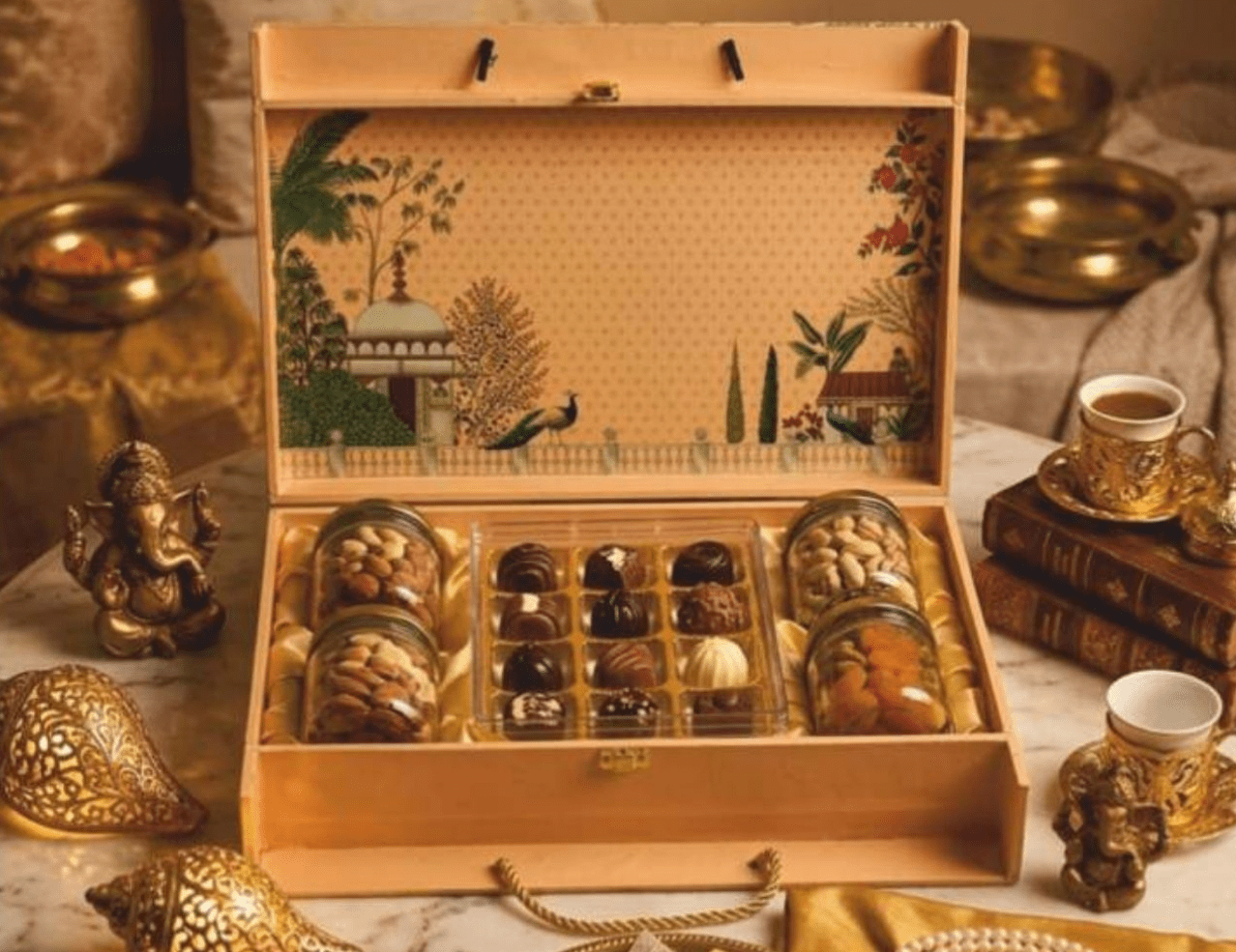 4 Jar 6 Cavity Mdf Box